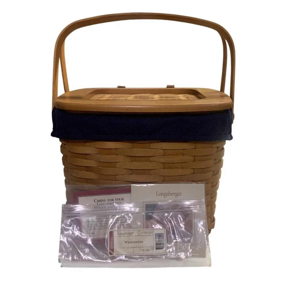 Longaberger‎ 2002 Weekender Basket Blue Fabric Liner, Protector & Insert